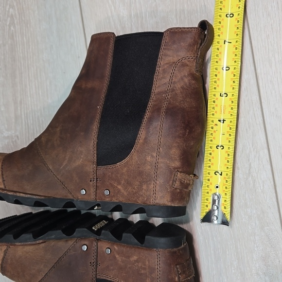 Sorel Women Leather Wedge Boots shoes sz 8 - Picture 9 of 13